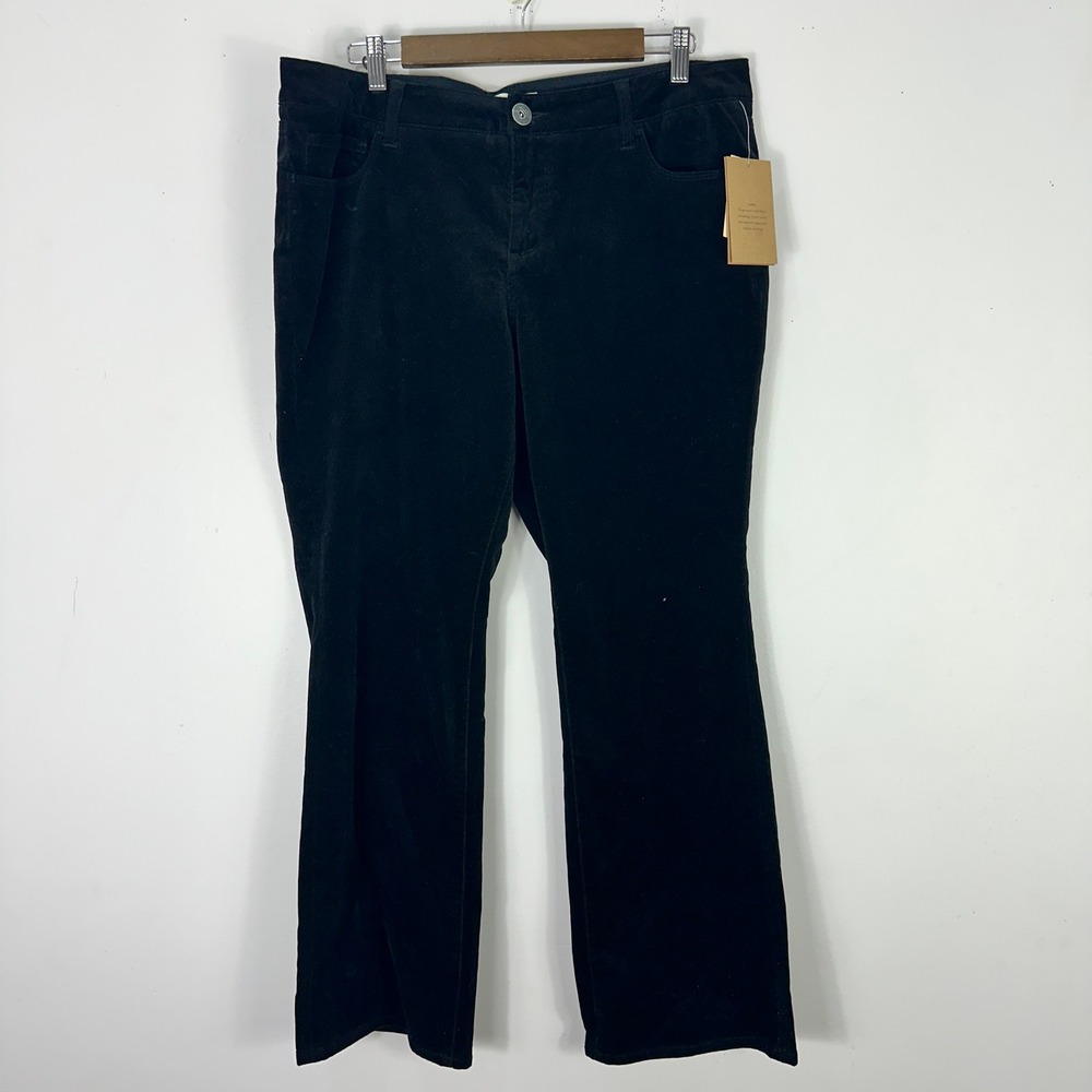 Coldwater‎ Creek Bootcut Jeans Womens 16P Black Corduroy Natural Waist Petite
